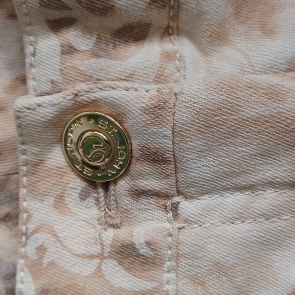 St. John Sport Women's Size 8 Leopard Print Pants Beige Brown Animal Print, 30"w - Picture 5 of 10